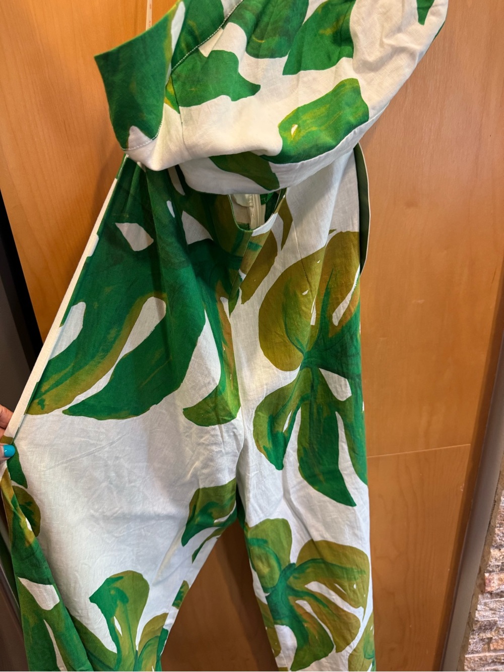 Farm Rio Monstera One-Shoulder Wide-Leg Jumpsuit - Picture 7 of 12